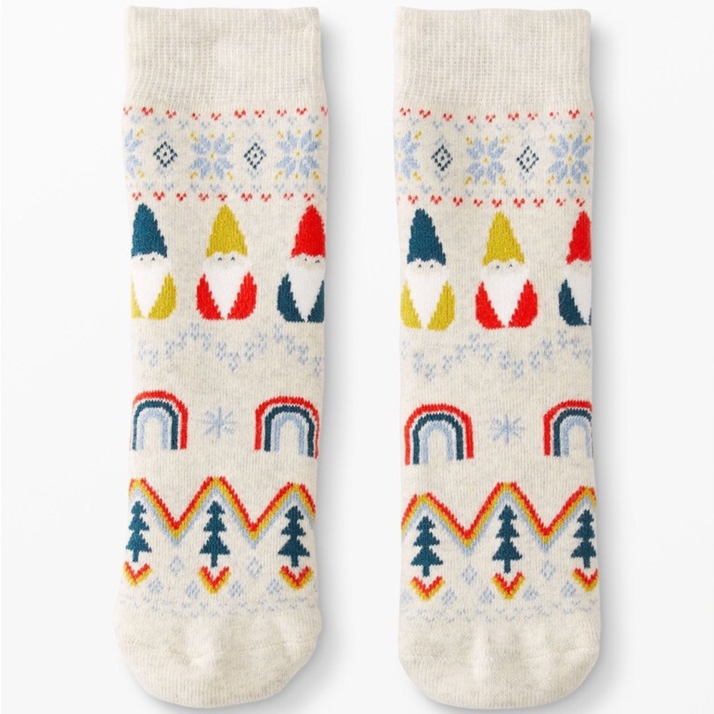 Rainbow gnome socks